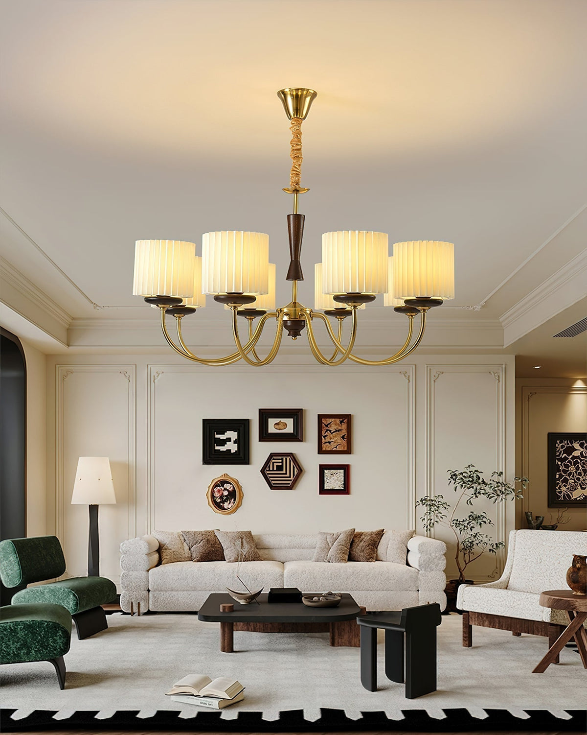 Lustra Chandelier en Laiton Tissu - Neutralighting