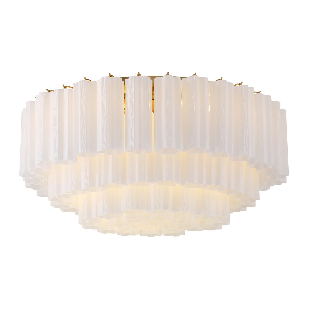 Aurora Plafonnier en Tube de Verre Superposé Ambre - Neutralighting