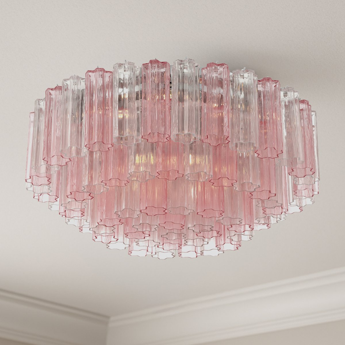 Aurora Plafonnier en Tube de Verre Superposé Ambre - Neutralighting