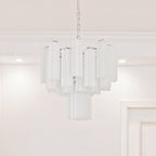 Aurora Chandelier Blanc Tubes Superposés - Neutralighting