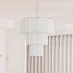 Aurora Chandelier Blanc Tubes Superposés - Neutralighting