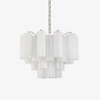 Aurora Chandelier Blanc Tubes Superposés - Neutralighting