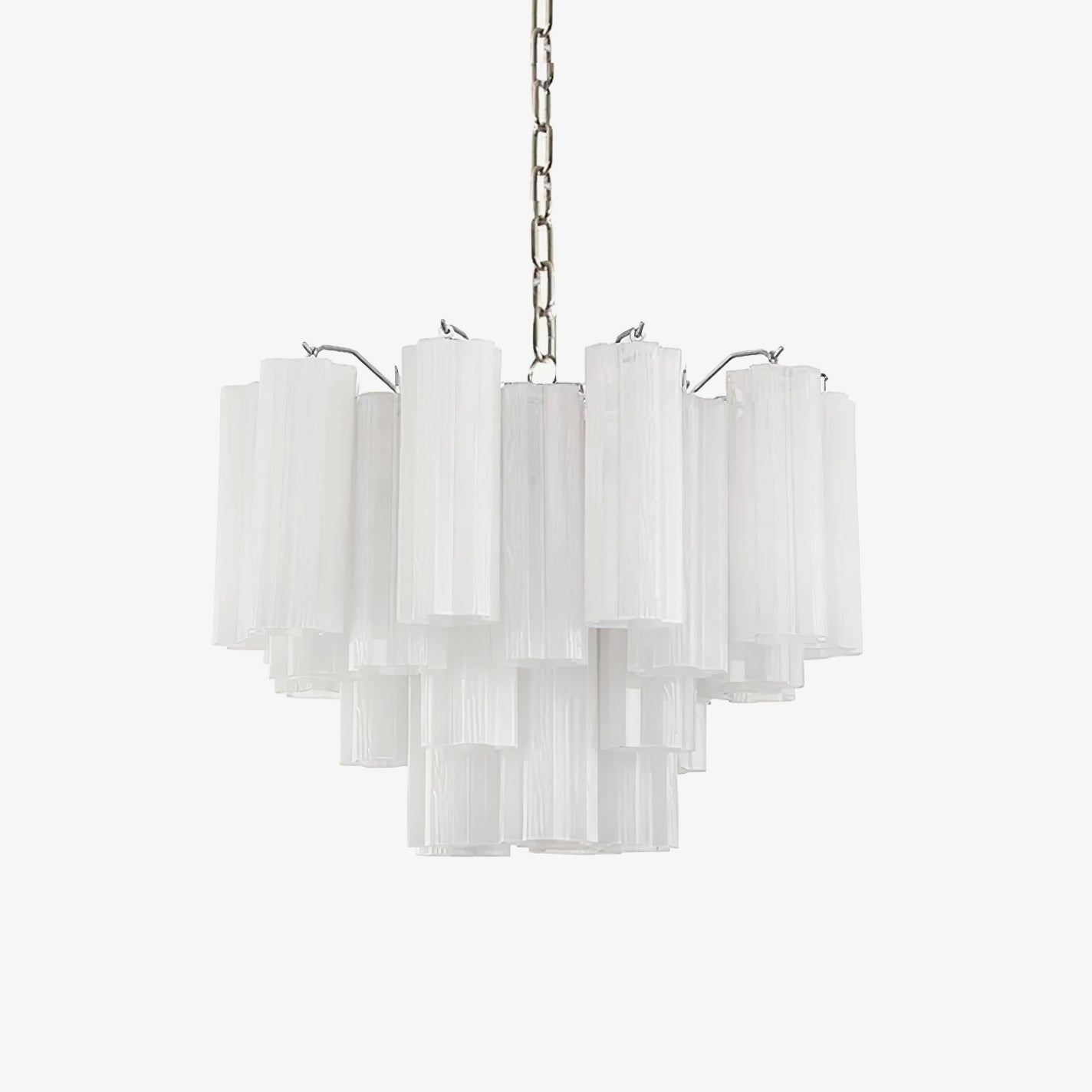 Aurora Chandelier Blanc Tubes Superposés - Neutralighting
