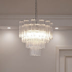 Aurora Chandelier Blanc Tubes Superposés - Neutralighting