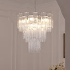Aurora Chandelier Blanc Tubes Superposés - Neutralighting