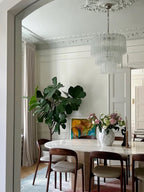 Aurora Chandelier Blanc Tubes Superposés - Neutralighting