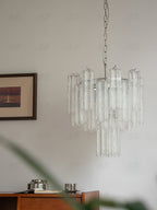 Aurora Chandelier Blanc Tubes Superposés - Neutralighting