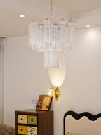 Aurora Chandelier Blanc Tubes Superposés - Neutralighting