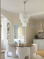 Aurora Chandelier Blanc Tubes Superposés - Neutralighting