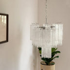 Aurora Chandelier Blanc Tubes Superposés - Neutralighting