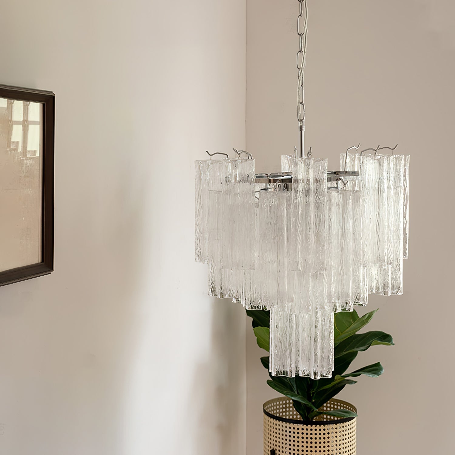 Aurora Chandelier Blanc Tubes Superposés - Neutralighting