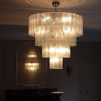 Aurora Chandelier Blanc Tubes Superposés - Neutralighting