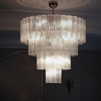 Aurora Chandelier Blanc Tubes Superposés - Neutralighting