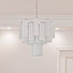 Aurora Chandelier Blanc Tubes Superposés - Neutralighting