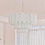 Aurora Chandelier Blanc Tubes Superposés - Neutralighting