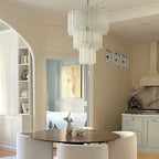 Aurora Chandelier Blanc Tubes Superposés - Neutralighting