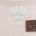 Aurora Chandelier Blanc Tubes Superposés - Neutralighting