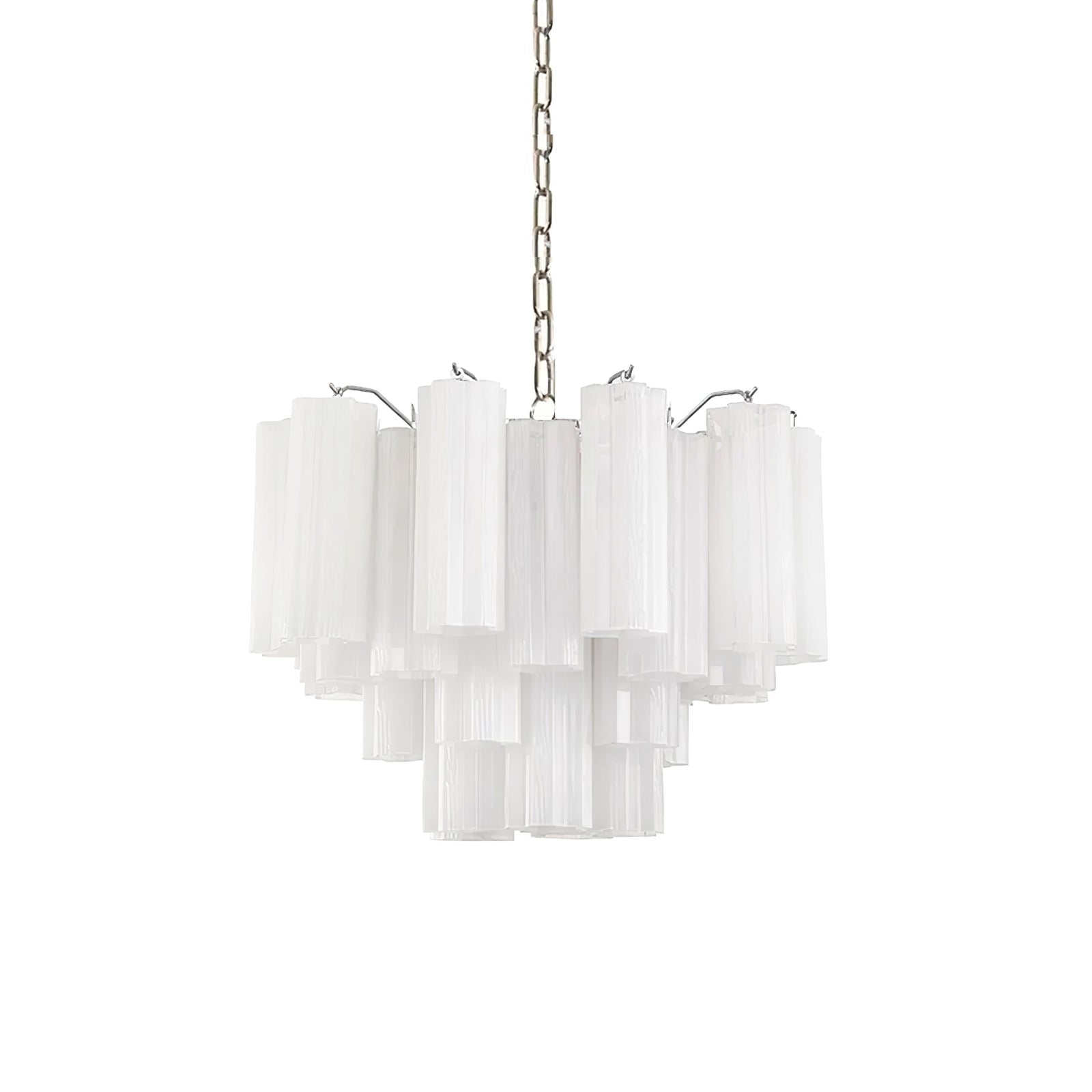 Aurora Chandelier Blanc Tubes Superposés - Neutralighting