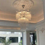 Aurora Chandelier Blanc Tubes Superposés - Neutralighting