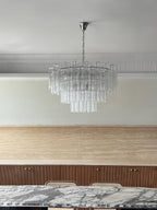 Aurora Chandelier Blanc Tubes Superposés - Neutralighting