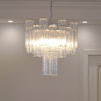 Aurora Chandelier Blanc Tubes Superposés - Neutralighting