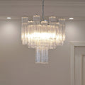 Aurora Chandelier Blanc Tubes Superposés - Neutralighting