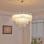 Aurora Chandelier Blanc Tubes Superposés - Neutralighting