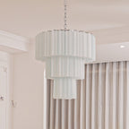 Aurora Chandelier Blanc Tubes Superposés - Neutralighting