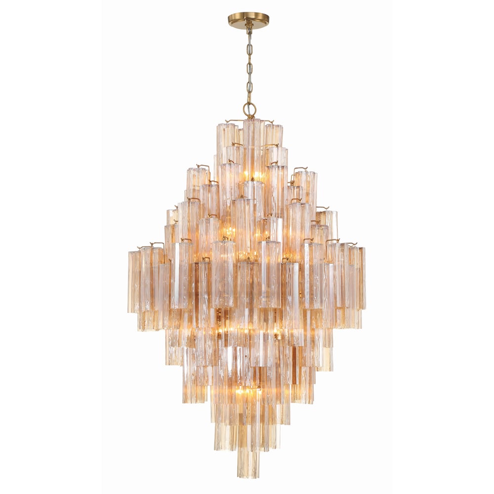 Aurora Chandelier en Tube de Verre Superposé Ambrer - Neutralighting