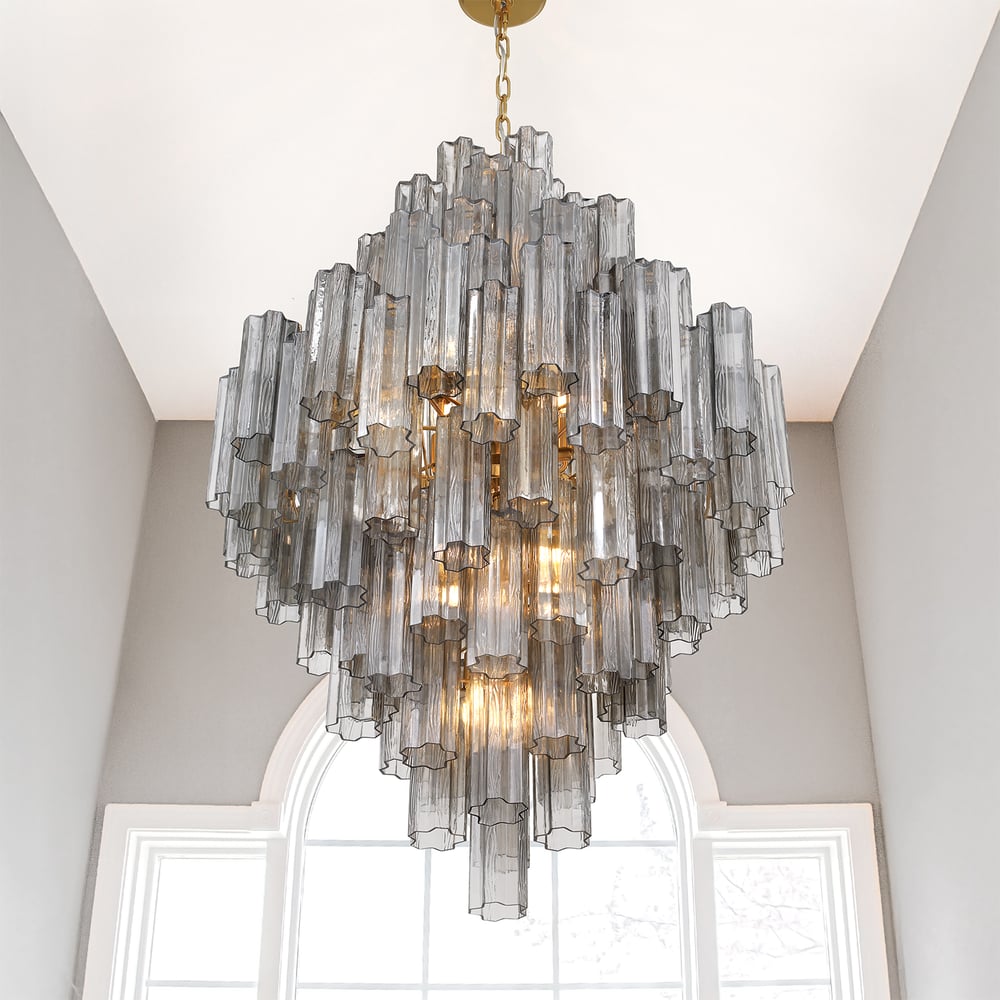 Aurora Chandelier en Tube de Verre Superposé Ambrer - Neutralighting