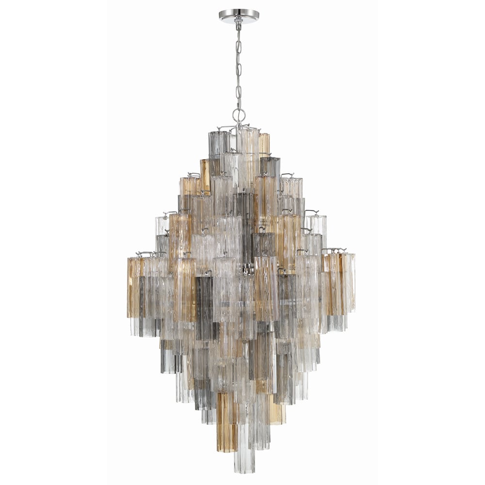 Aurora Chandelier en Tube de Verre Superposé Ambrer - Neutralighting