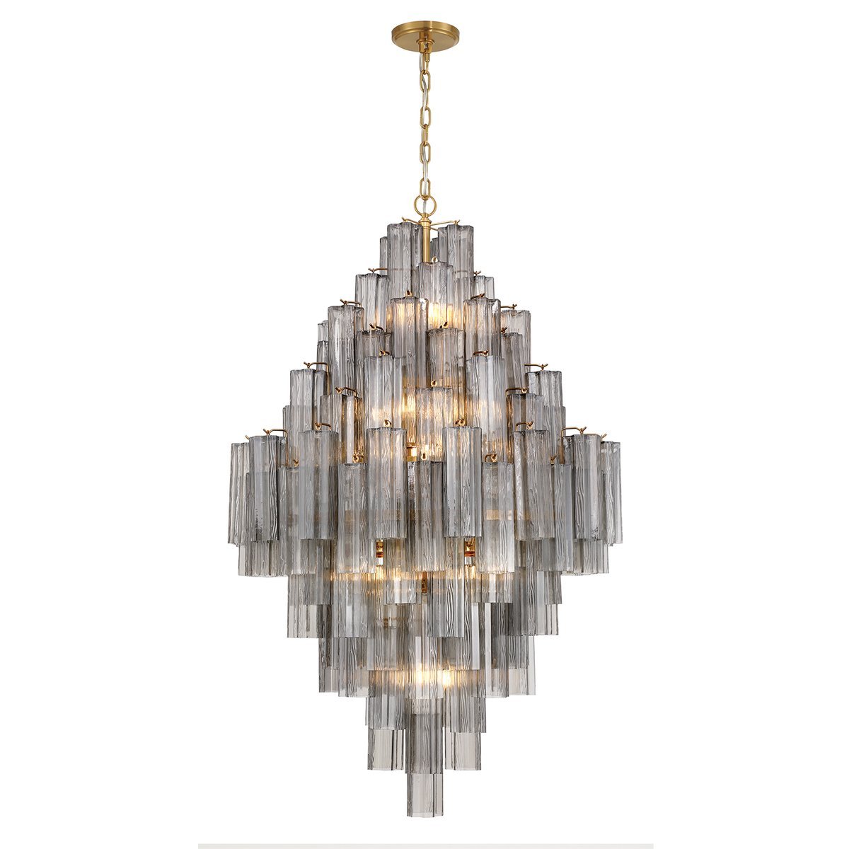 Aurora Chandelier en Tube de Verre Superposé Ambrer - Neutralighting