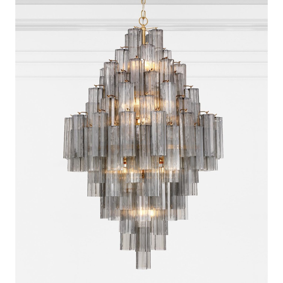 Aurora Chandelier en Tube de Verre Superposé Ambrer - Neutralighting