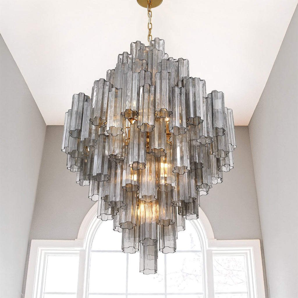 Aurora Chandelier en Tube de Verre Superposé Ambrer - Neutralighting