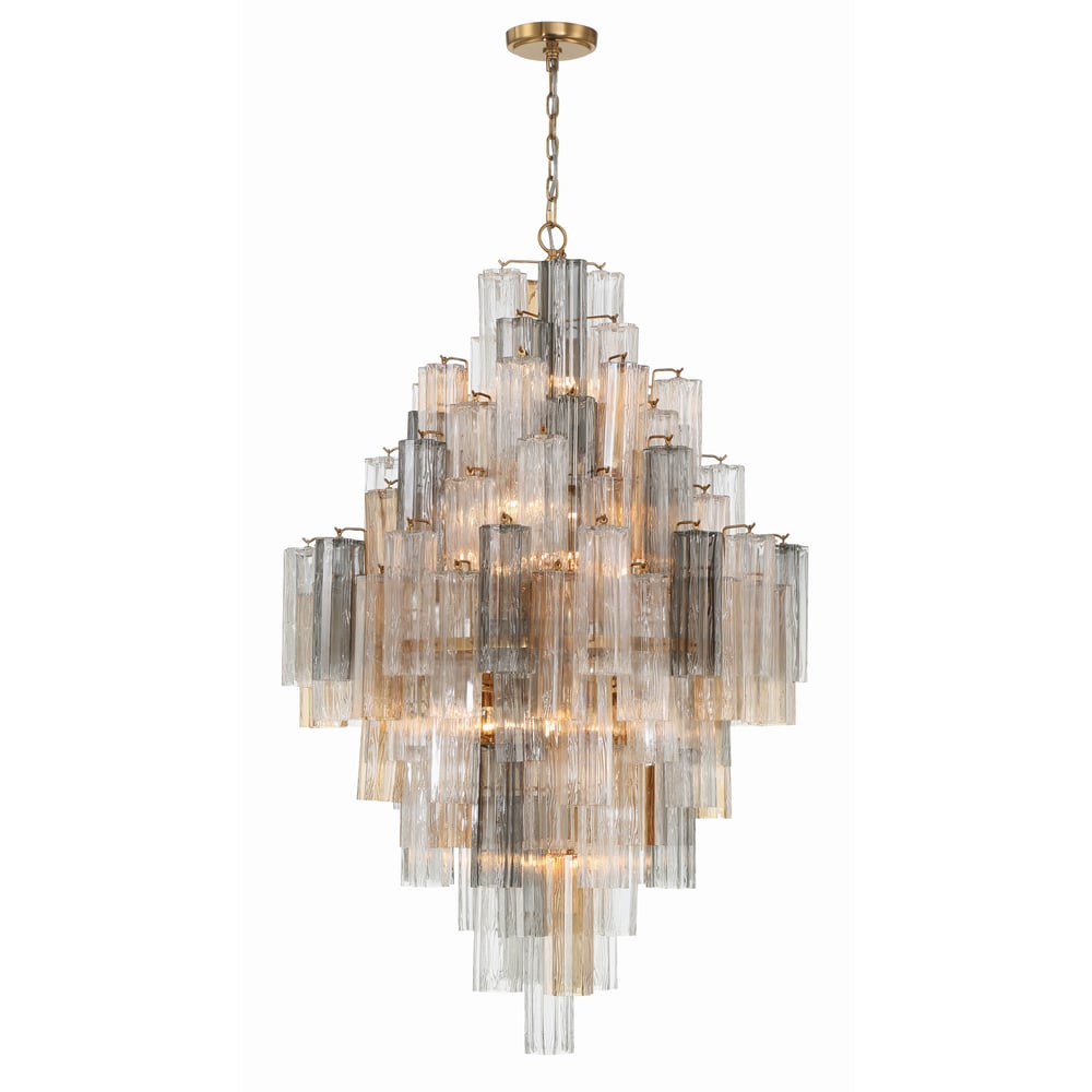 Aurora Chandelier en Tube de Verre Superposé Ambrer - Neutralighting