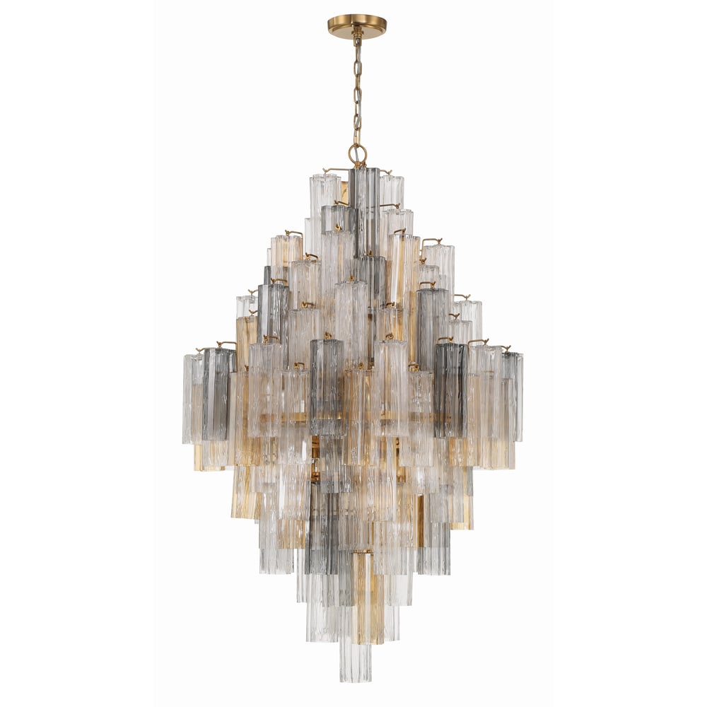 Aurora Chandelier en Tube de Verre Superposé Ambrer - Neutralighting