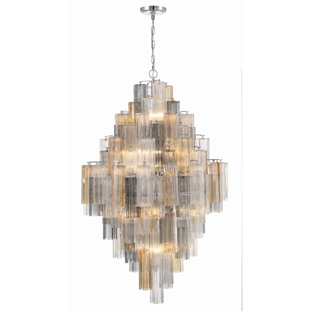 Aurora Chandelier en Tube de Verre Superposé Ambrer - Neutralighting