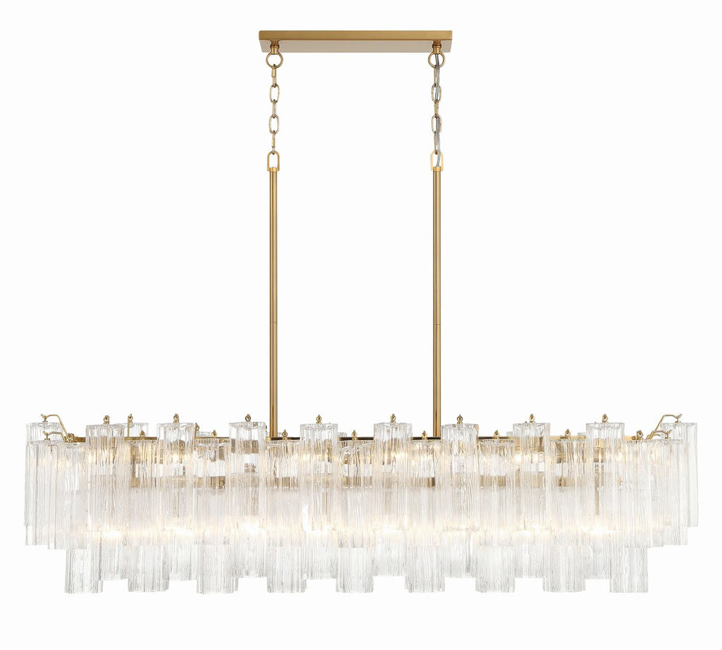 Aurora Chandelier en Tube de Verre Superposé Ambre - Neutralighting