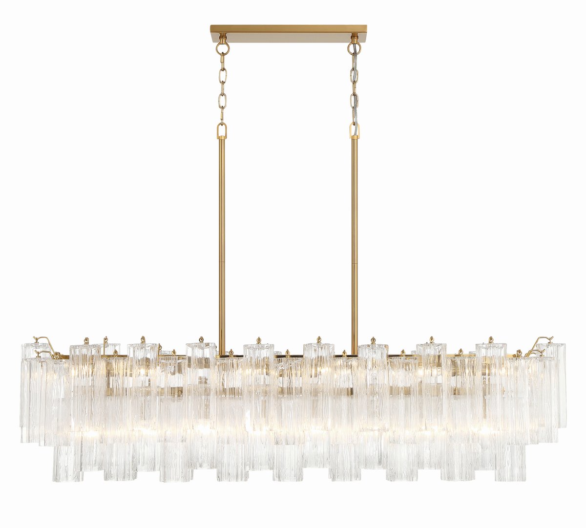 Aurora Chandelier en Tube de Verre Superposé Ambre - Neutralighting