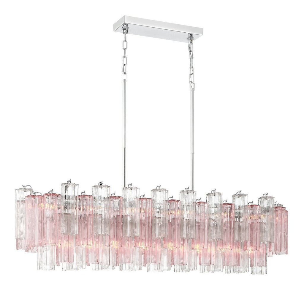 Aurora Chandelier en Tube de Verre Superposé Ambre - Neutralighting