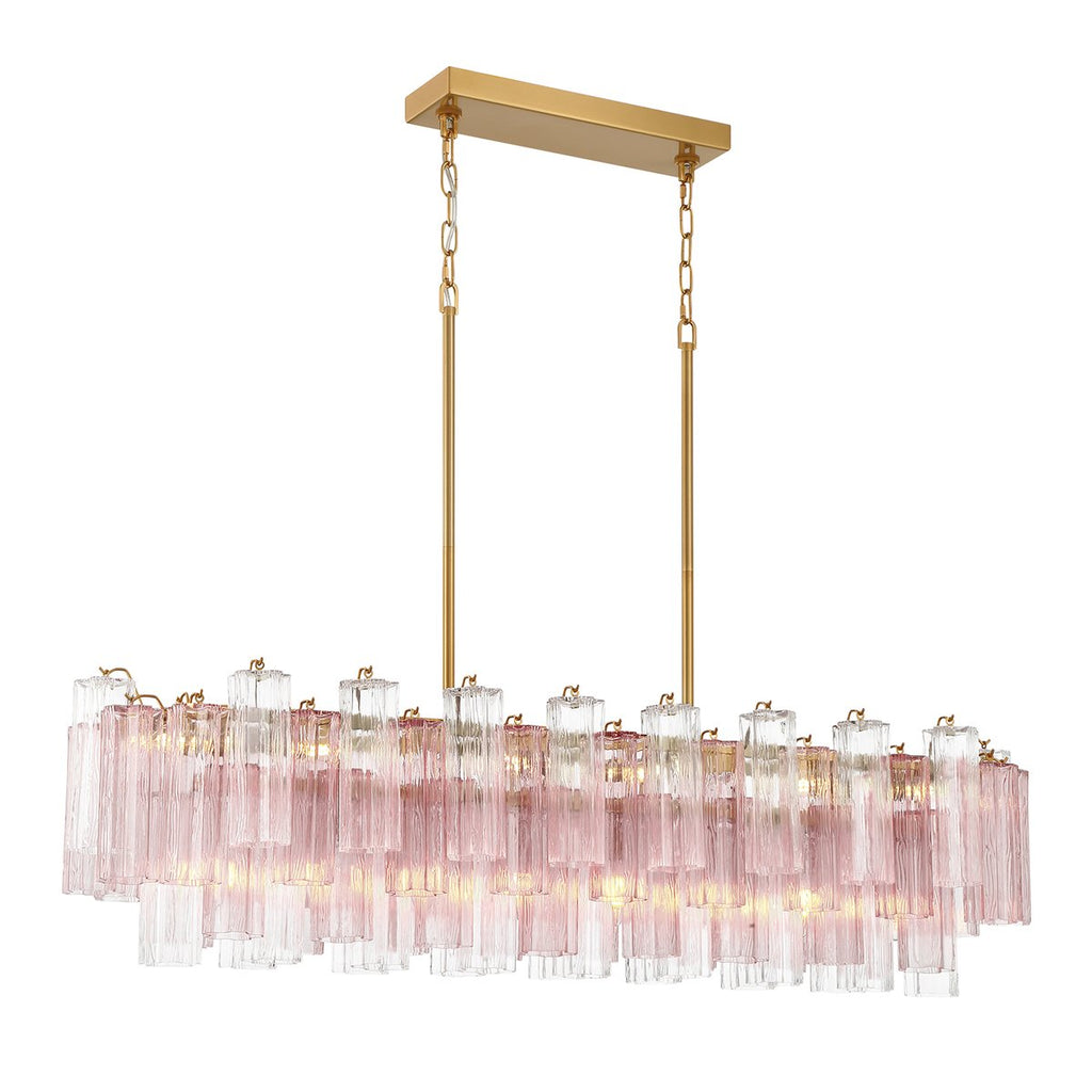 Aurora Chandelier en Tube de Verre Superposé Ambre - Neutralighting