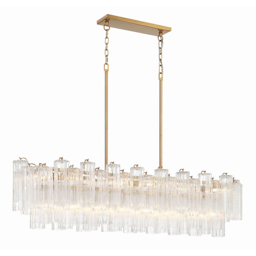 Aurora Chandelier en Tube de Verre Superposé Ambre - Neutralighting