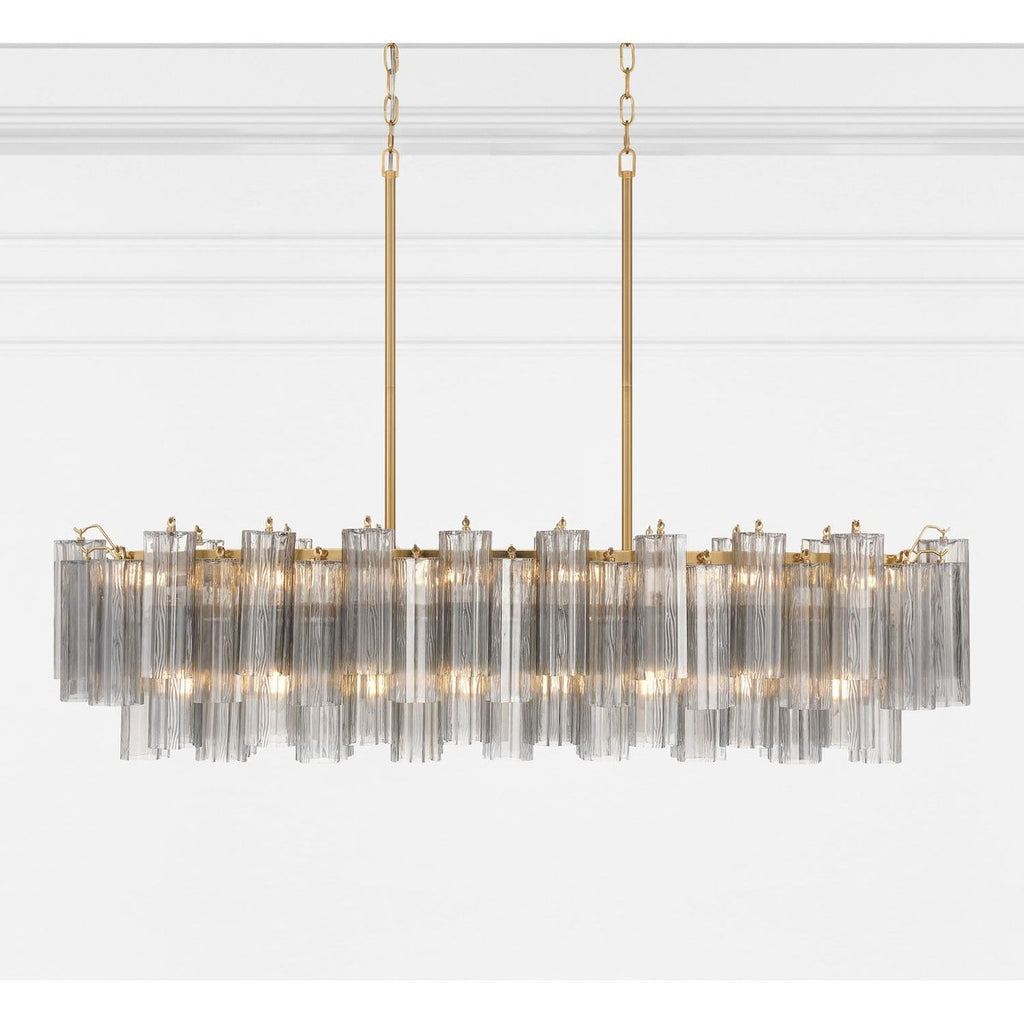 Aurora Chandelier en Tube de Verre Superposé Ambre - Neutralighting
