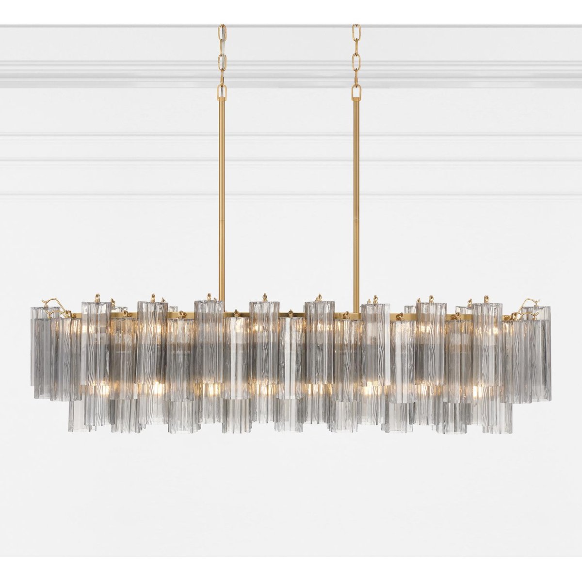 Aurora Chandelier en Tube de Verre Superposé Ambre - Neutralighting