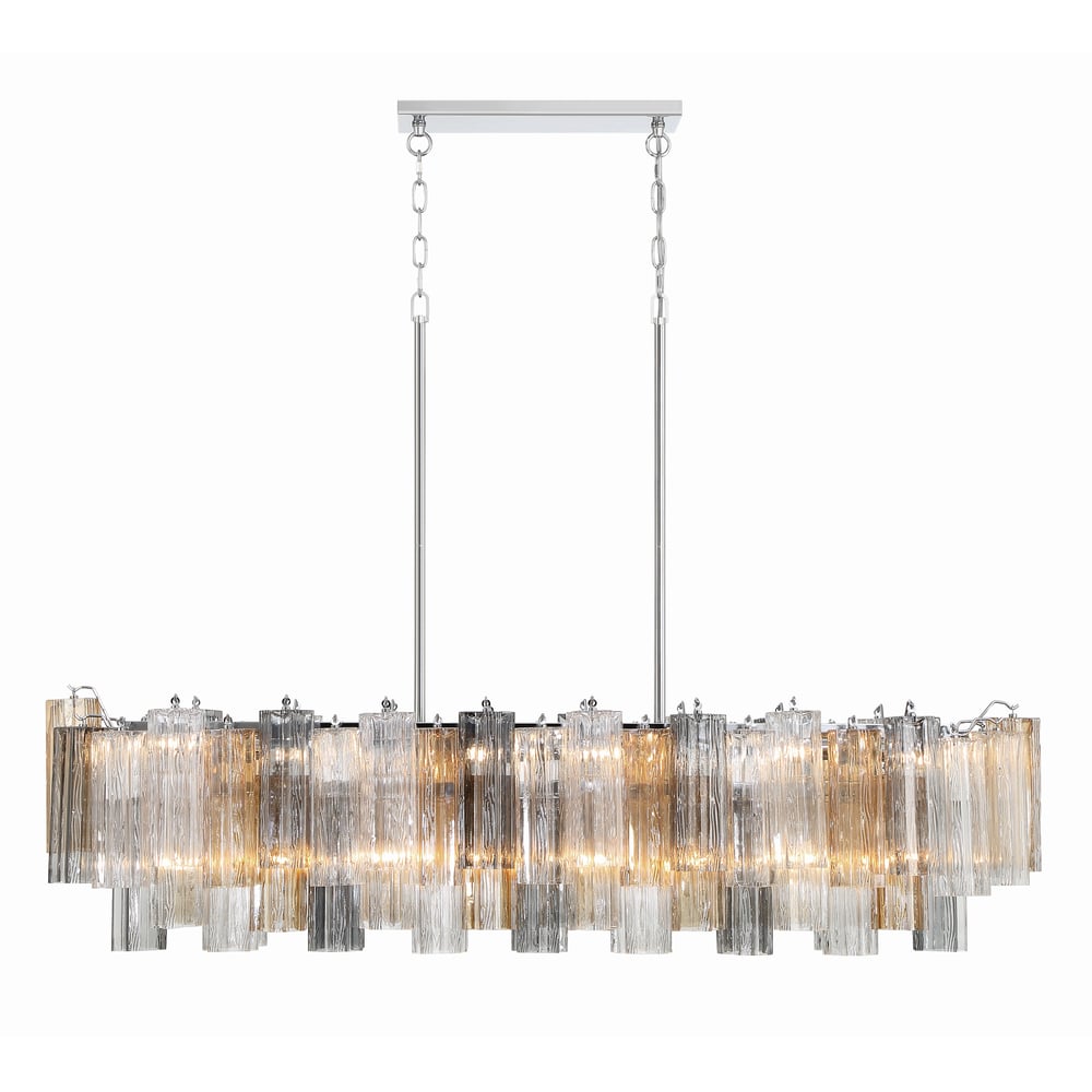 Aurora Chandelier en Tube de Verre Superposé Ambre - Neutralighting