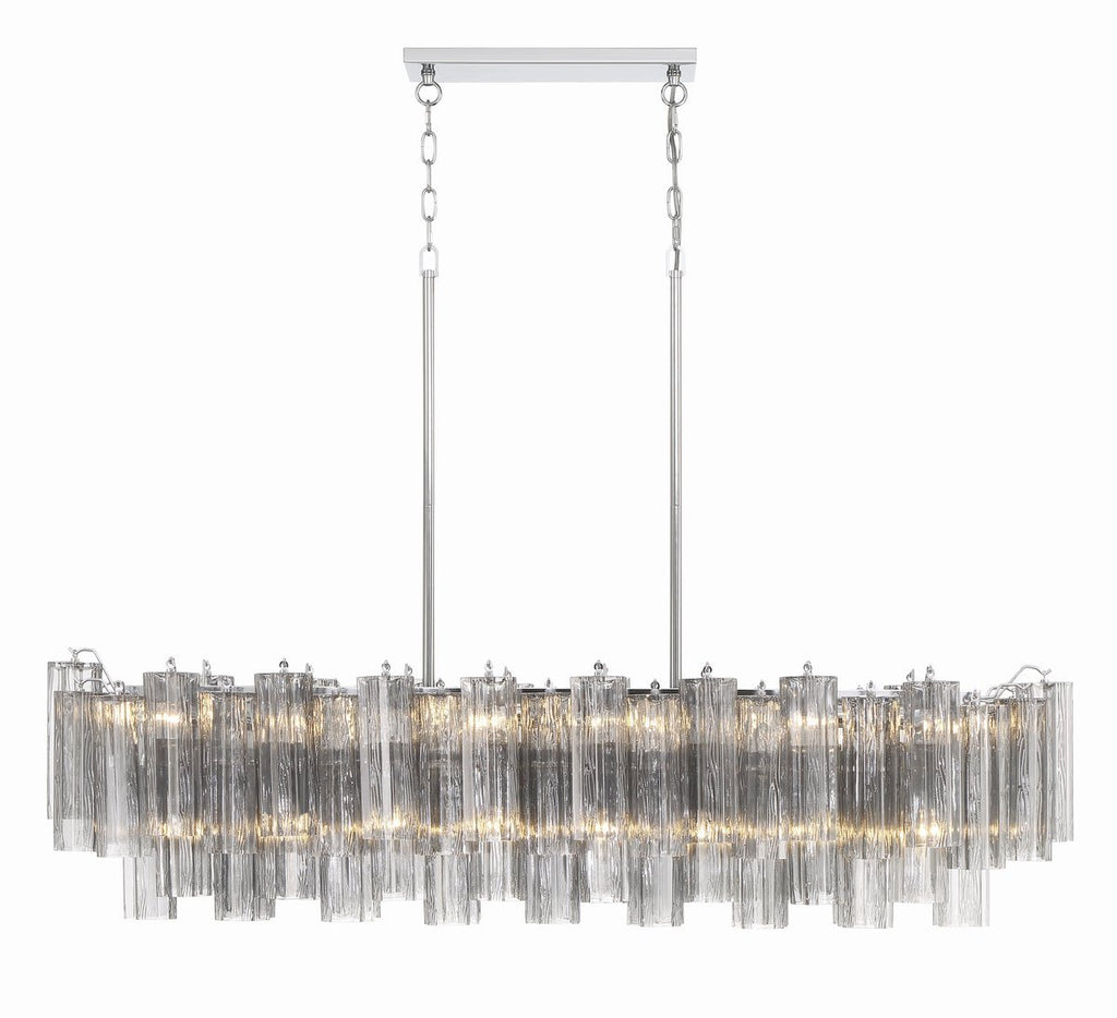 Aurora Chandelier en Tube de Verre Superposé Ambre - Neutralighting