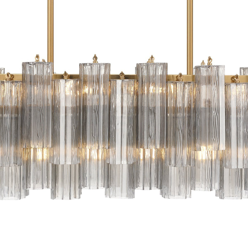 Aurora Chandelier en Tube de Verre Superposé Ambre - Neutralighting