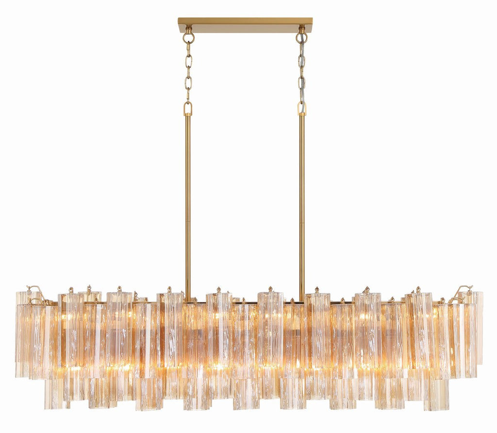Aurora Chandelier en Tube de Verre Superposé Ambre - Neutralighting