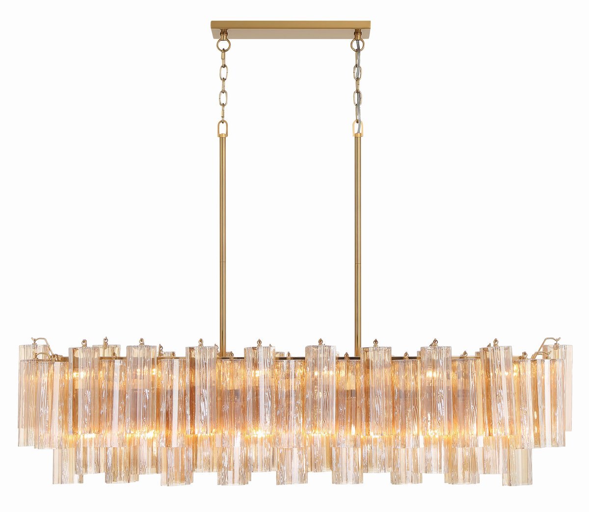 Aurora Chandelier en Tube de Verre Superposé Ambre - Neutralighting