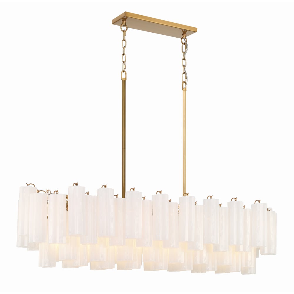Aurora Chandelier en Tube de Verre Superposé Ambre - Neutralighting